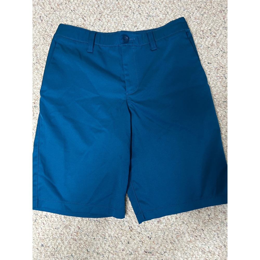 Under Armour Boys Teal Blue Performance Golf Shorts Size 14 Loose Fit Active
